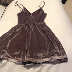 UO Purple Velvet Strap Back Romper